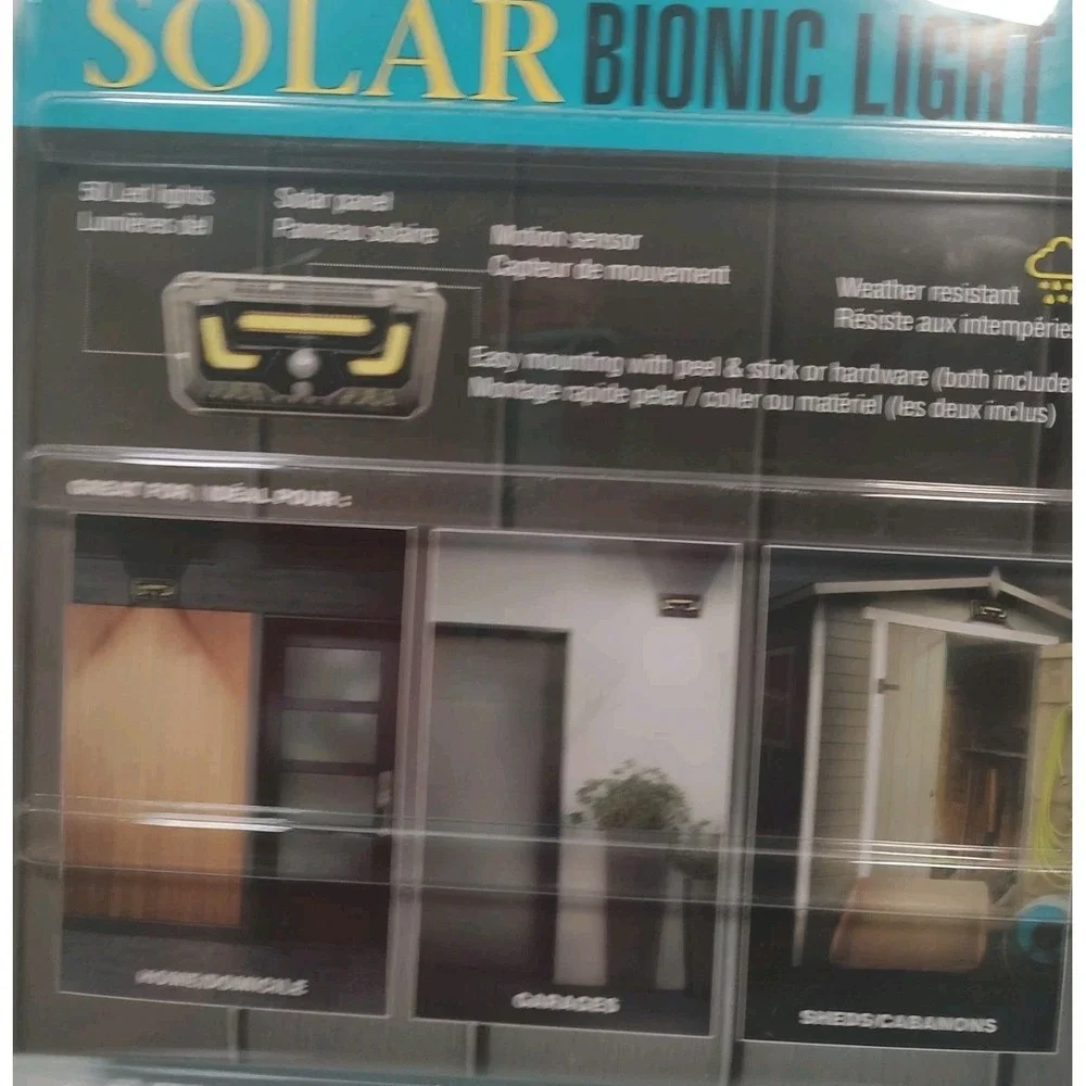 Bell Howell Solar Bionic Light Motion Activated‎ New In Box Peel and Stick